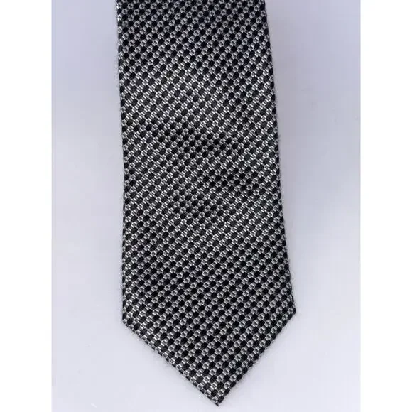 JOS A BANK Men's Black & Silver Silk Necktie Executive Collection Designer - Picture 1 of 5